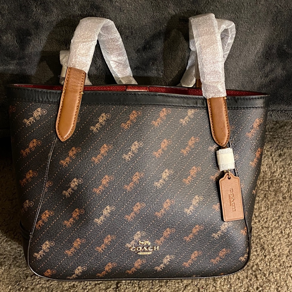 Coach Black and Brown Signature Tote Bag